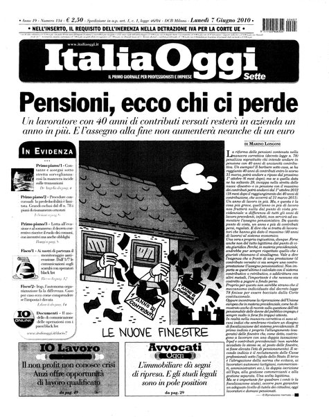 Italia oggi : quotidiano di economia finanza e politica